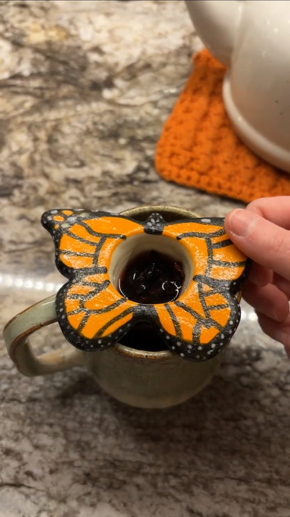 Ceramic Monarch Butterfly Tea Steeper