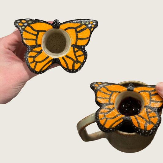 Ceramic Monarch Butterfly Tea Steeper