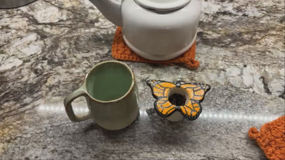 Ceramic Monarch Butterfly Tea Steeper